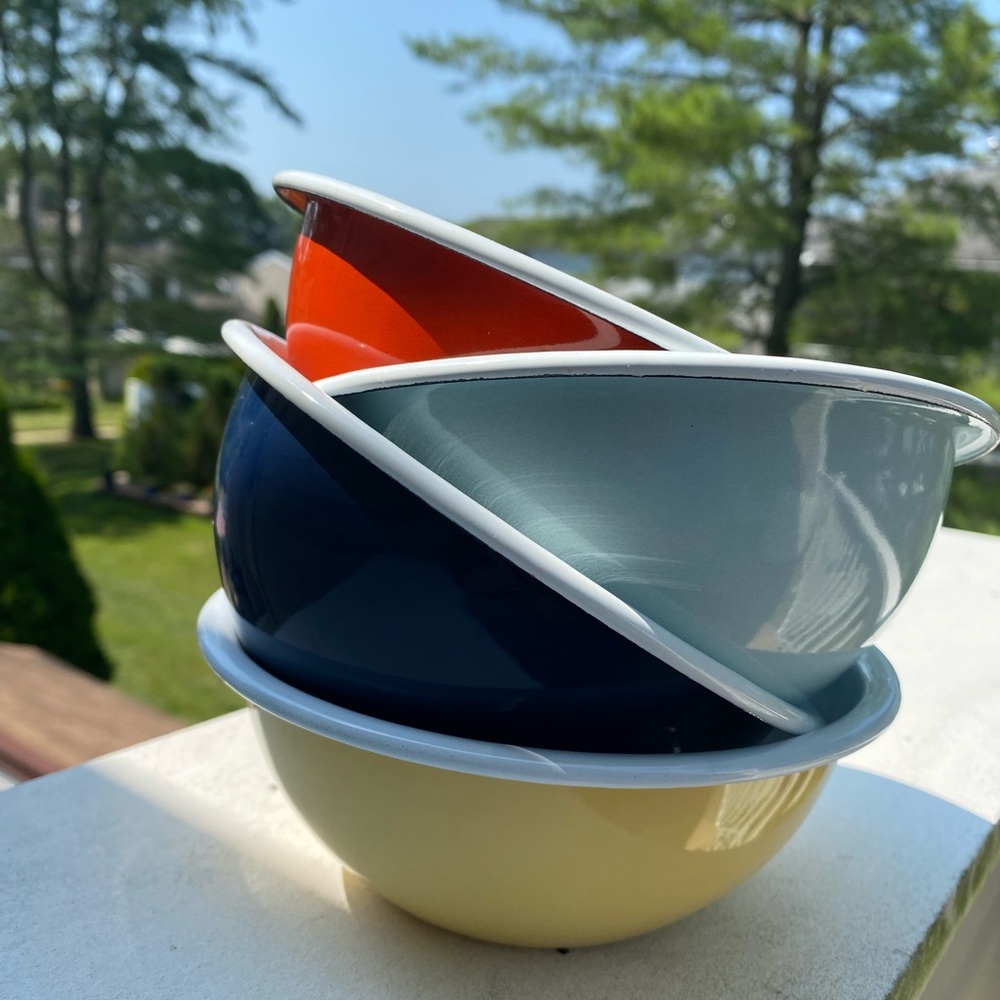 West Elm Enamel Bowl Set